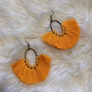 NWT Orange boho fringe earrings